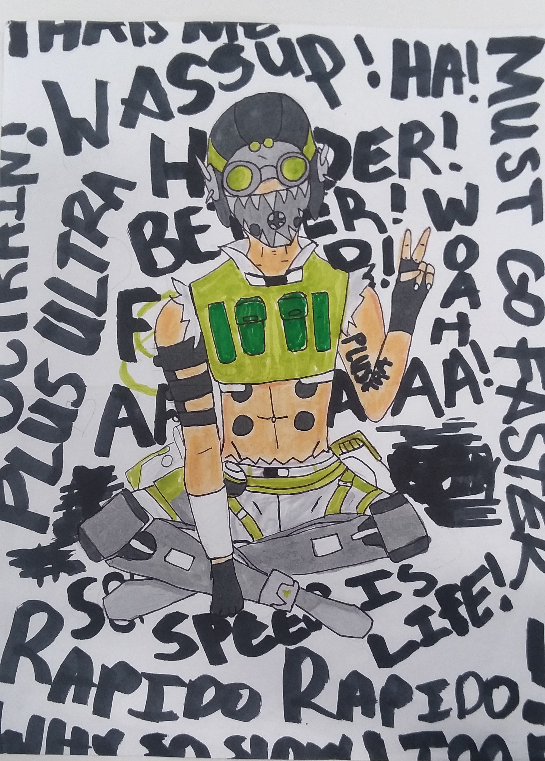 Hello I M Misomoon Home Coding Projects Art Social Media Faq This Is A Collection Of Both Digital And Traditional Art 5 8 19 This Is Octane From The Game Apex Legends This Drawing Took About 1 Hour